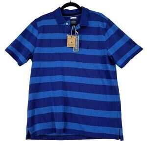 Joules Filbert Polo Shirt Mens Size US L Blue Stripe Cotton Classic Fit UK XL